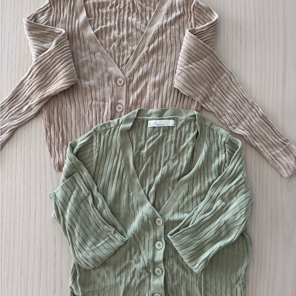 Oak + Fort Ribbed Knit Cardigan bundle